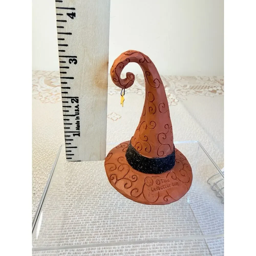 Blossom Bucket Tina Ledbetter Halloween Witch Hat Figurine Yellow Star Charm